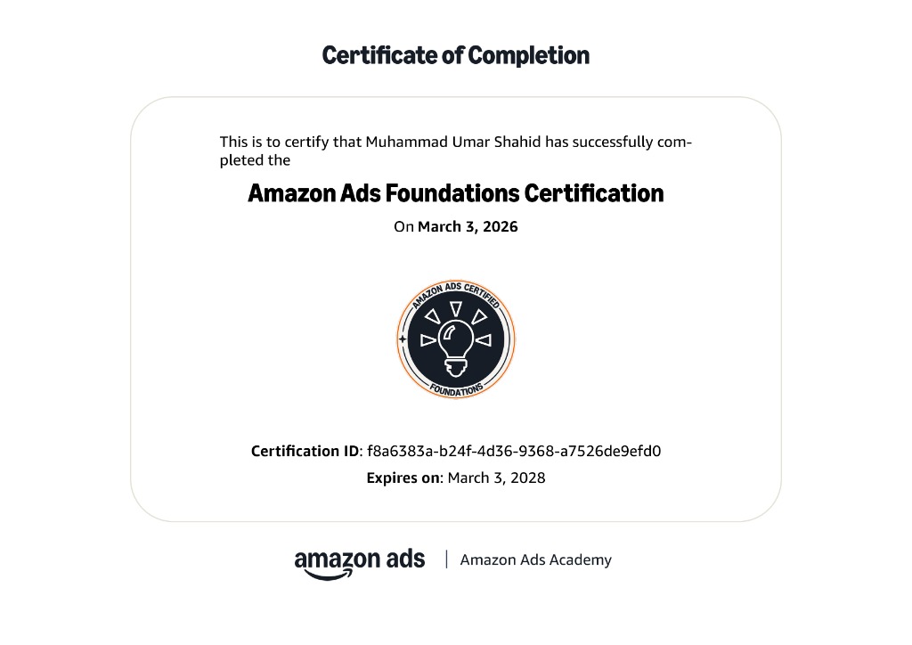 Amazon Ads Foundations Certification